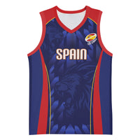 Custom Spain Rugby 2026 Basketball Jersey Vamos Los Leones Blue Version