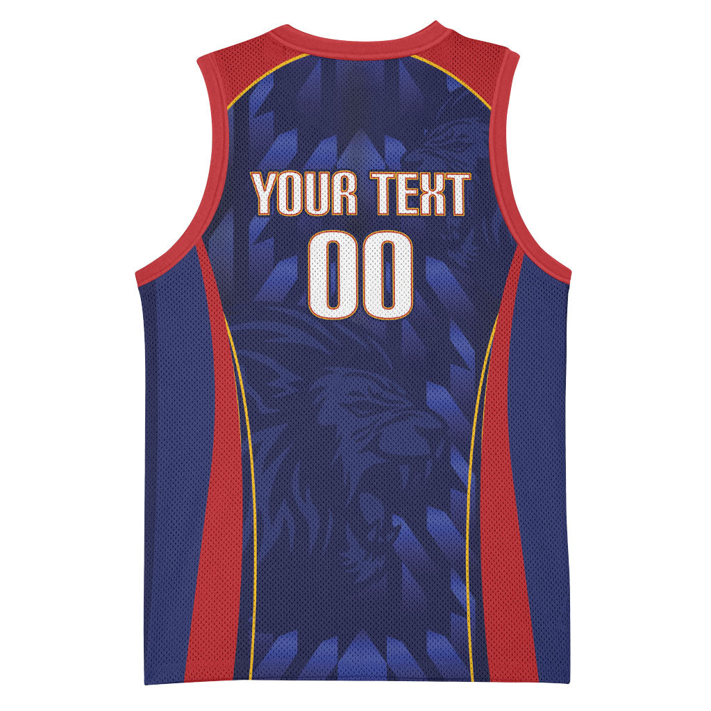 Custom Spain Rugby 2026 Basketball Jersey Vamos Los Leones Blue Version