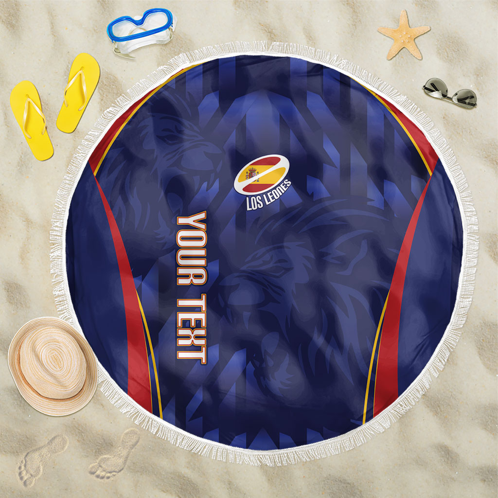 Custom Spain Rugby 2026 Beach Blanket Vamos Los Leones Blue Version