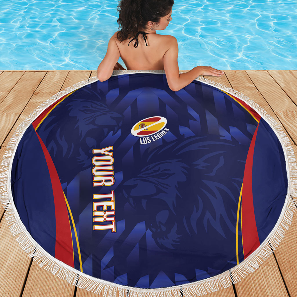 Custom Spain Rugby 2026 Beach Blanket Vamos Los Leones Blue Version