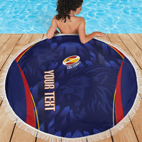 Custom Spain Rugby 2026 Beach Blanket Vamos Los Leones Blue Version