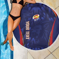 Custom Spain Rugby 2026 Beach Blanket Vamos Los Leones Blue Version