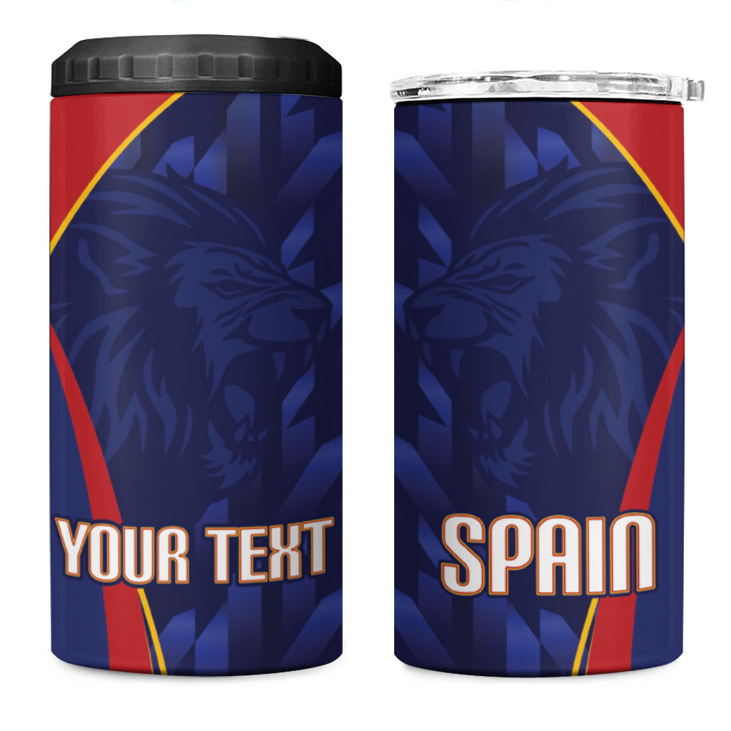 Custom Spain Rugby 2026 4 in 1 Can Cooler Tumbler Vamos Los Leones Blue Version