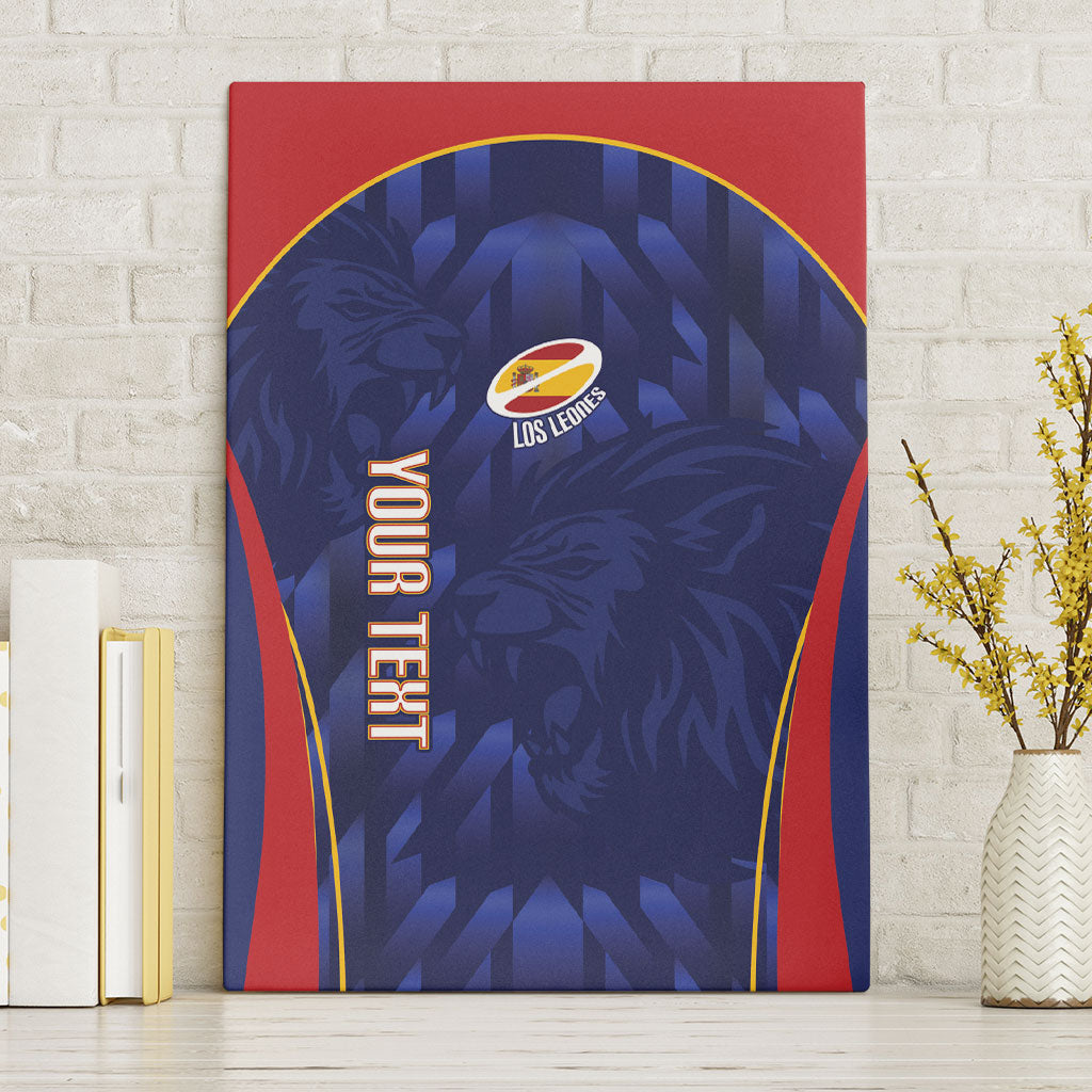 Custom Spain Rugby 2026 Canvas Wall Art Vamos Los Leones Blue Version
