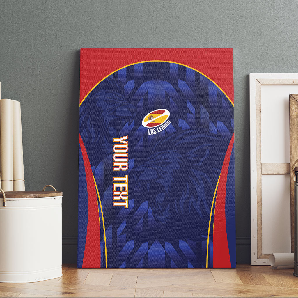 Custom Spain Rugby 2026 Canvas Wall Art Vamos Los Leones Blue Version