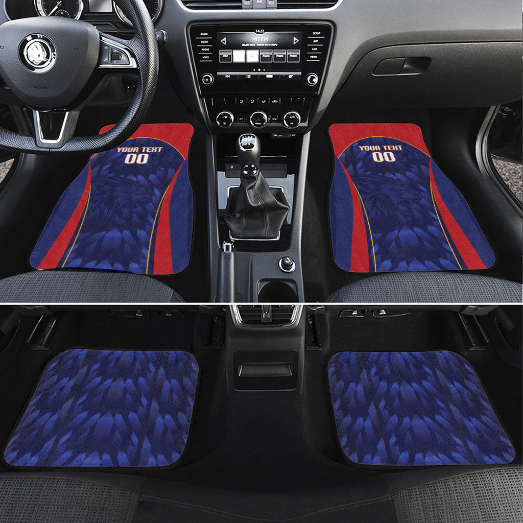 Custom Spain Rugby 2026 Car Mats Vamos Los Leones Blue Version