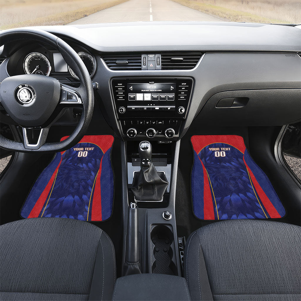 Custom Spain Rugby 2026 Car Mats Vamos Los Leones Blue Version