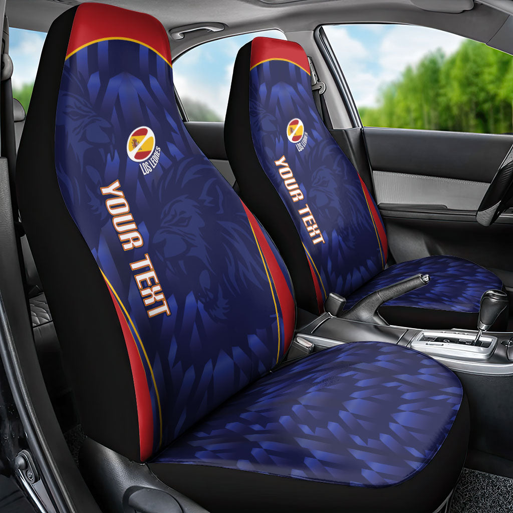 Custom Spain Rugby 2026 Car Seat Cover Vamos Los Leones Blue Version