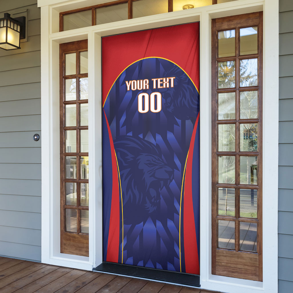 Custom Spain Rugby 2026 Door Cover Vamos Los Leones Blue Version