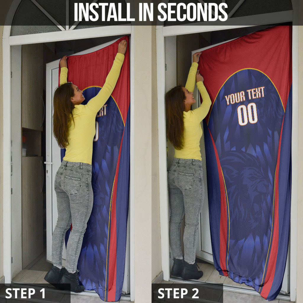 Custom Spain Rugby 2026 Door Cover Vamos Los Leones Blue Version