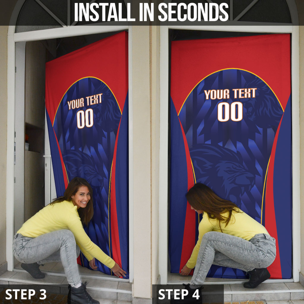 Custom Spain Rugby 2026 Door Cover Vamos Los Leones Blue Version