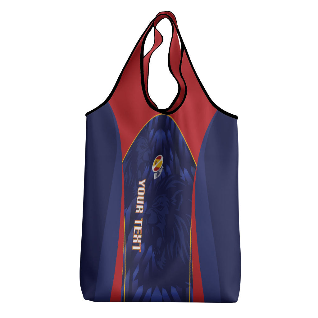 Custom Spain Rugby 2026 Grocery Bag Vamos Los Leones Blue Version