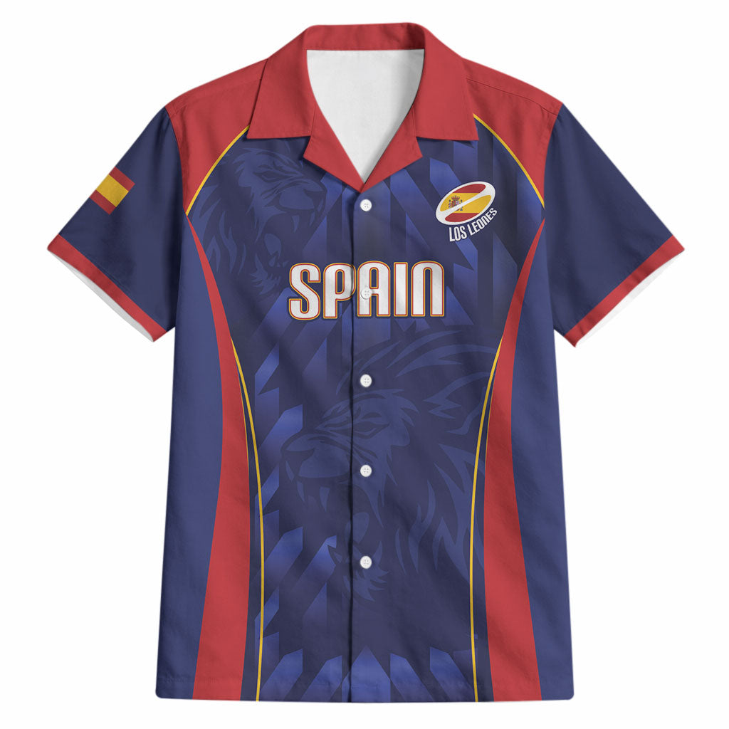 Custom Spain Rugby 2026 Hawaiian Shirt Vamos Los Leones Blue Version