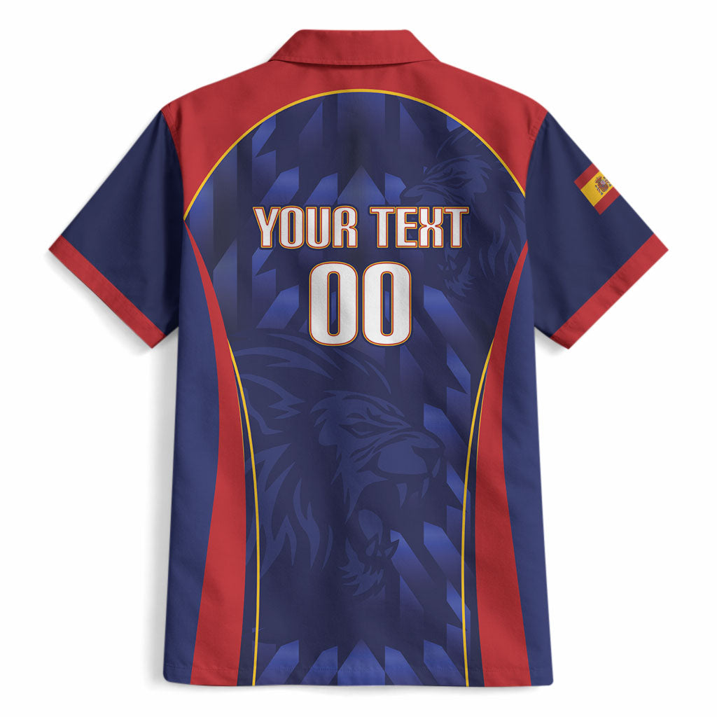Custom Spain Rugby 2026 Hawaiian Shirt Vamos Los Leones Blue Version