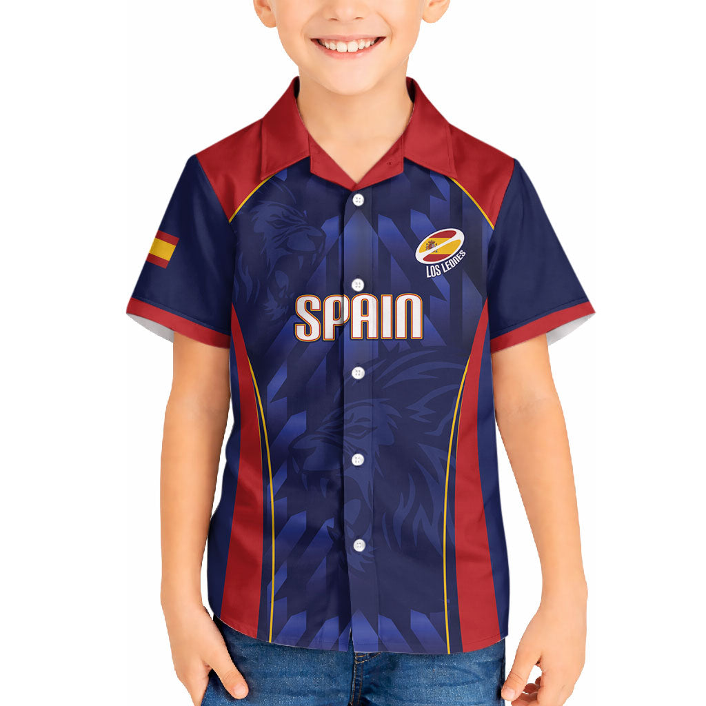 Custom Spain Rugby 2026 Hawaiian Shirt Vamos Los Leones Blue Version
