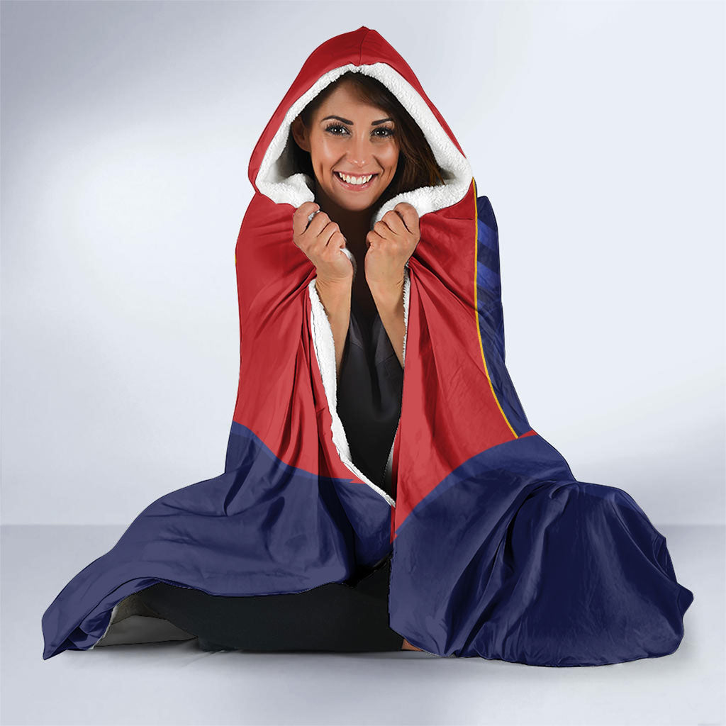 Custom Spain Rugby 2026 Hooded Blanket Vamos Los Leones Blue Version