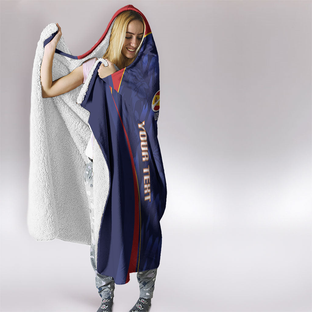 Custom Spain Rugby 2026 Hooded Blanket Vamos Los Leones Blue Version