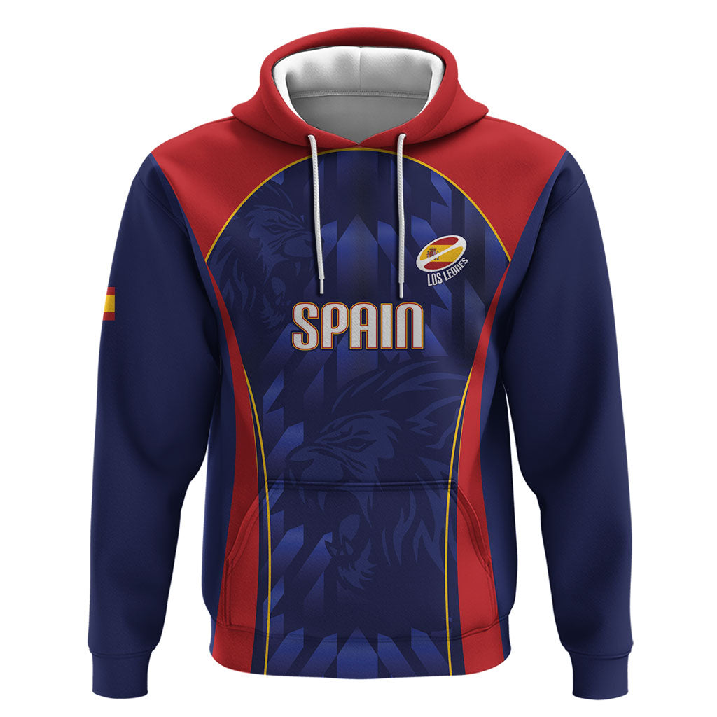 Custom Spain Rugby 2026 Hoodie Vamos Los Leones Blue Version