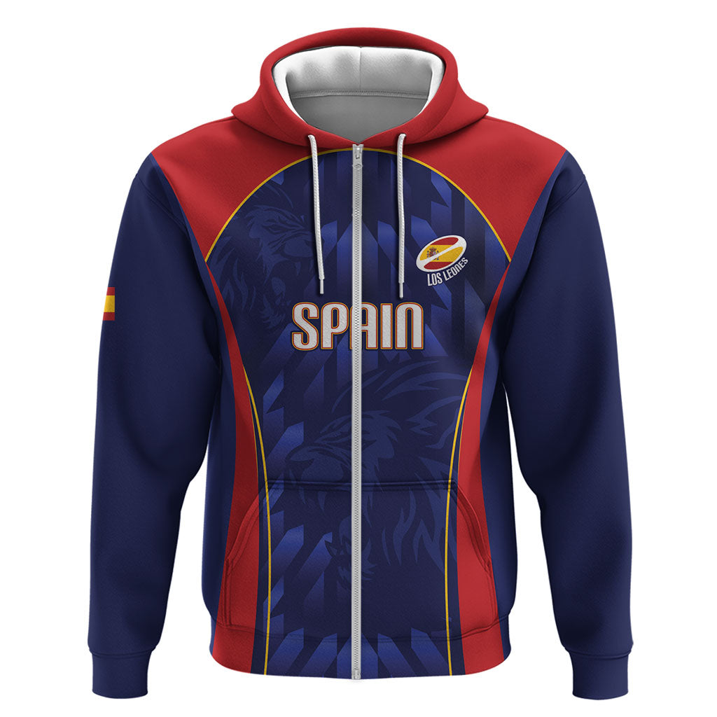 Custom Spain Rugby 2026 Hoodie Vamos Los Leones Blue Version
