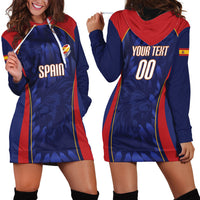 Custom Spain Rugby 2026 Hoodie Dress Vamos Los Leones Blue Version