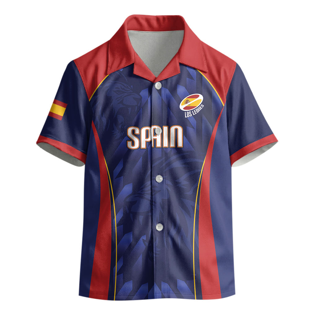 Custom Spain Rugby 2026 Kid Hawaiian Shirt Vamos Los Leones Blue Version