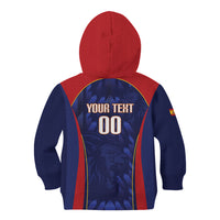 Custom Spain Rugby 2026 Kid Hoodie Vamos Los Leones Blue Version