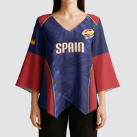 Custom Spain Rugby 2026 Kimono Sleeve Blouse Vamos Los Leones Blue Version