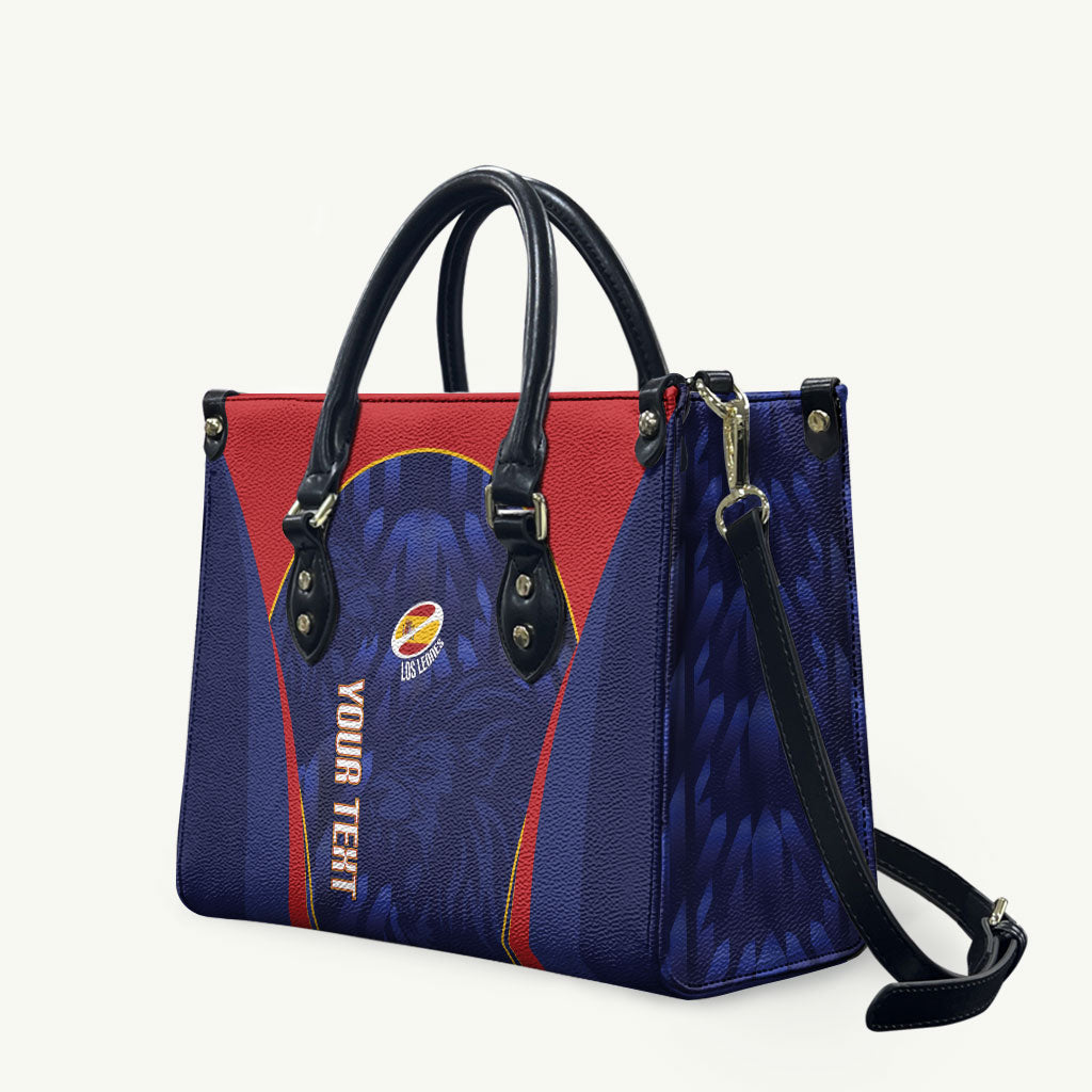 Custom Spain Rugby 2026 Leather Bag Vamos Los Leones Blue Version