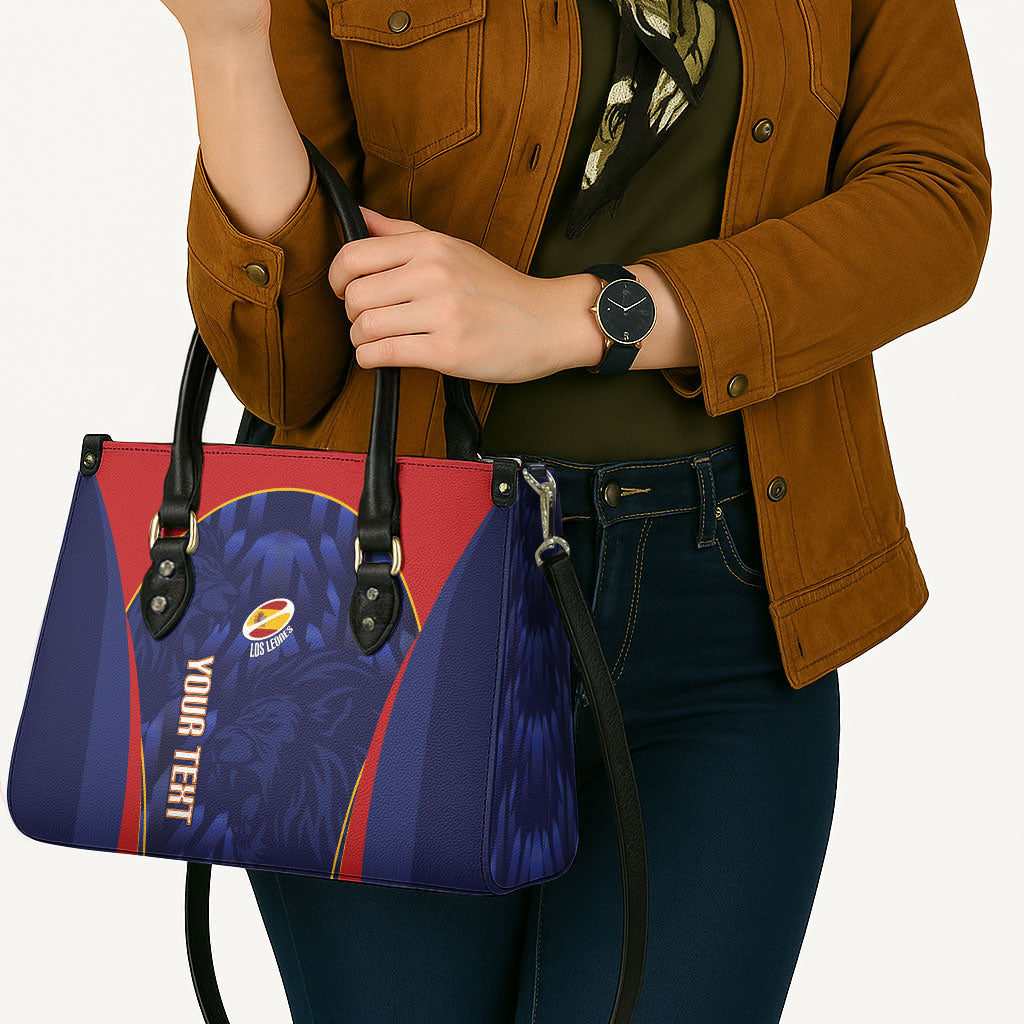 Custom Spain Rugby 2026 Leather Bag Vamos Los Leones Blue Version