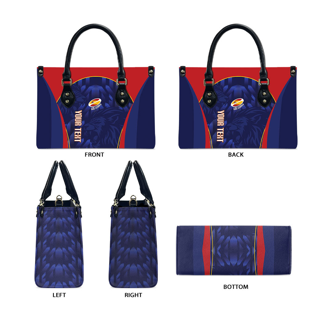 Custom Spain Rugby 2026 Leather Bag Vamos Los Leones Blue Version