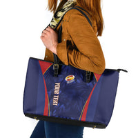 Custom Spain Rugby 2026 Leather Tote Bag Vamos Los Leones Blue Version