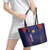 Custom Spain Rugby 2026 Leather Tote Bag Vamos Los Leones Blue Version