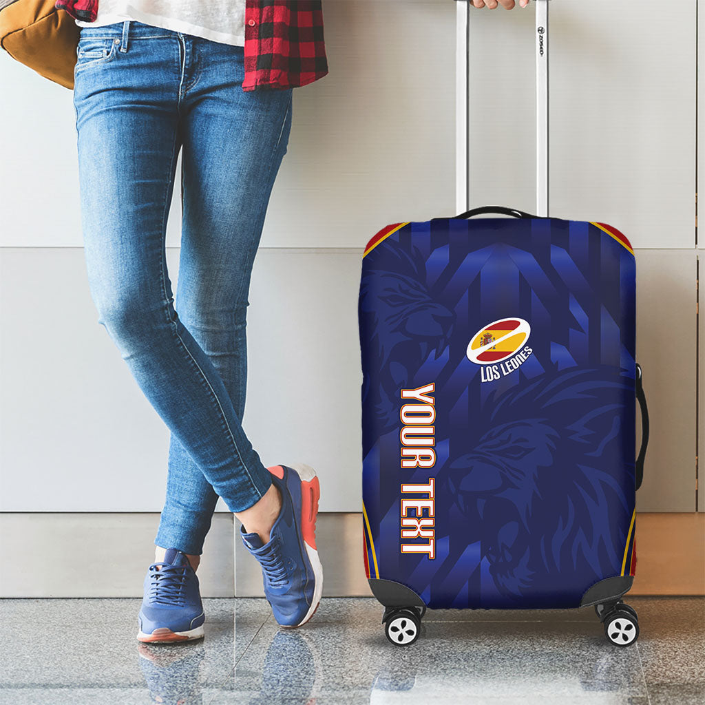 Custom Spain Rugby 2026 Luggage Cover Vamos Los Leones Blue Version
