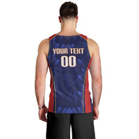 Custom Spain Rugby 2026 Men Tank Top Vamos Los Leones Blue Version