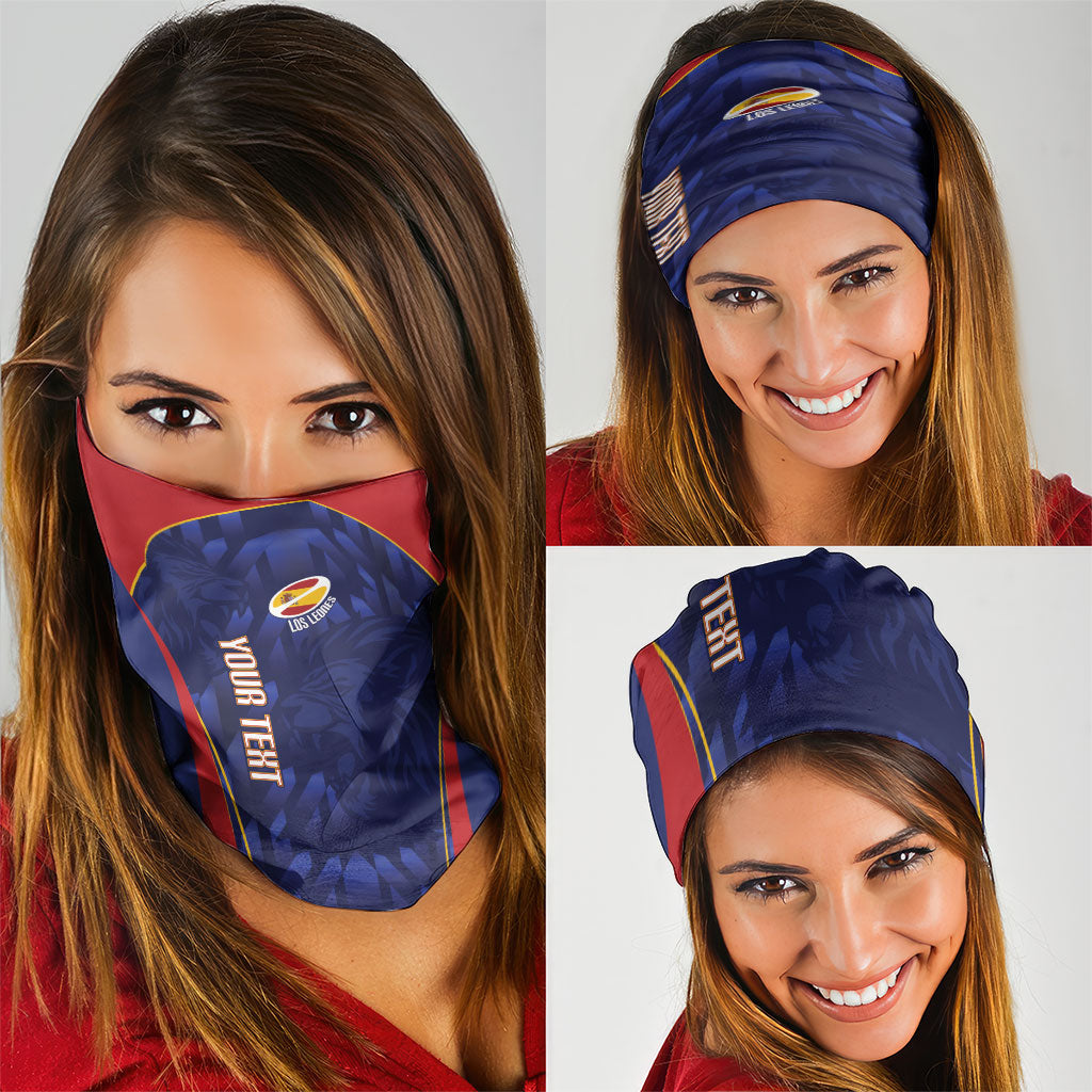 Custom Spain Rugby 2026 Neck Gaiter Vamos Los Leones Blue Version