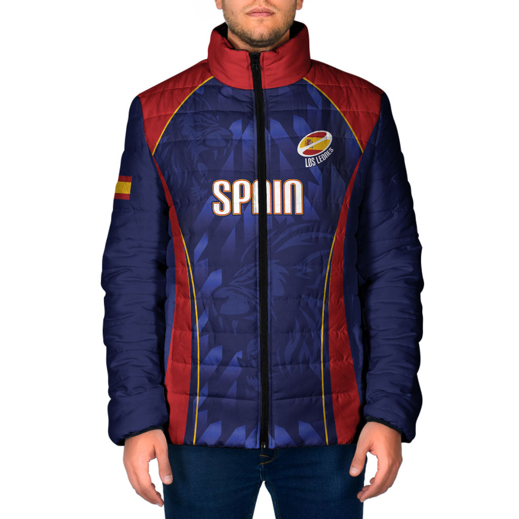 Custom Spain Rugby 2026 Padded Jacket Vamos Los Leones Blue Version