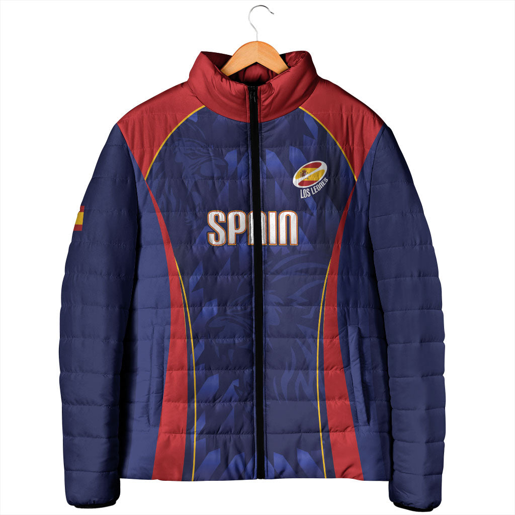 Custom Spain Rugby 2026 Padded Jacket Vamos Los Leones Blue Version