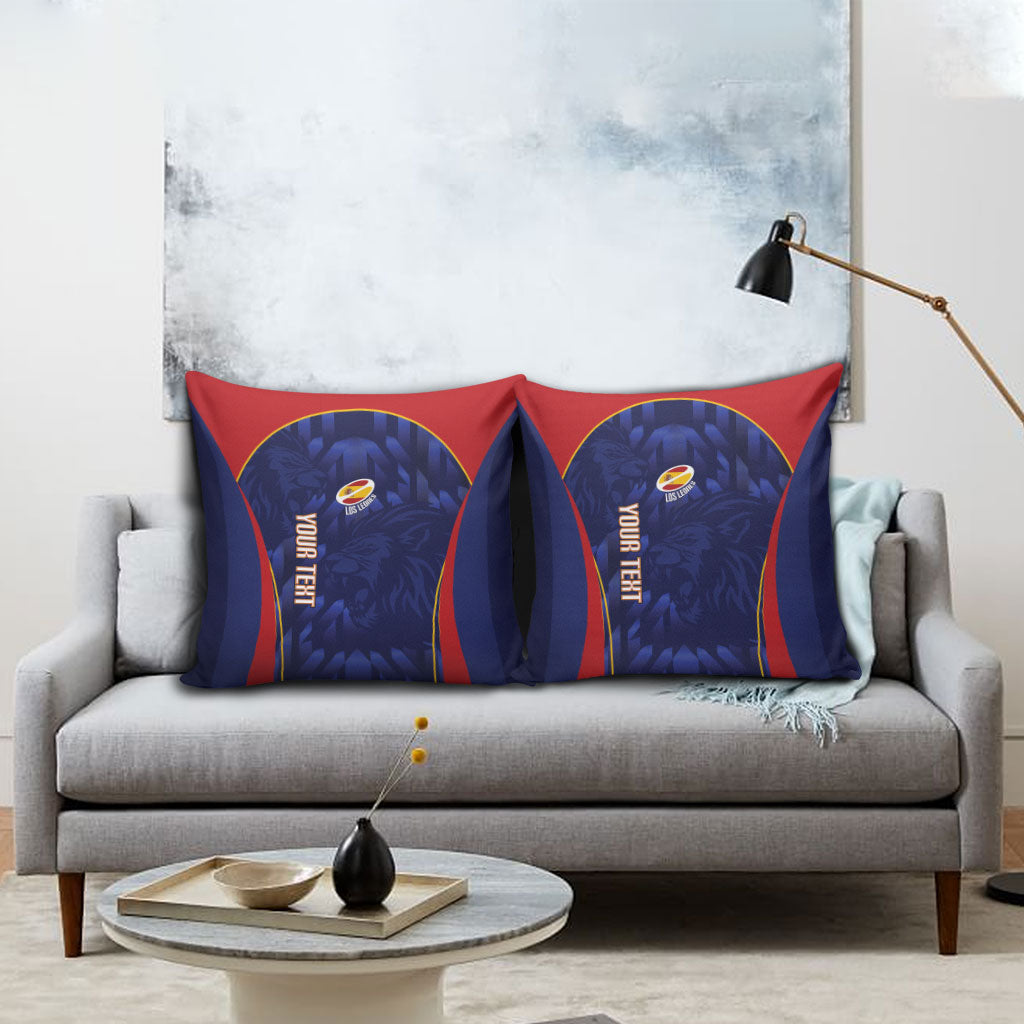 Custom Spain Rugby 2026 Pillow Cover Vamos Los Leones Blue Version