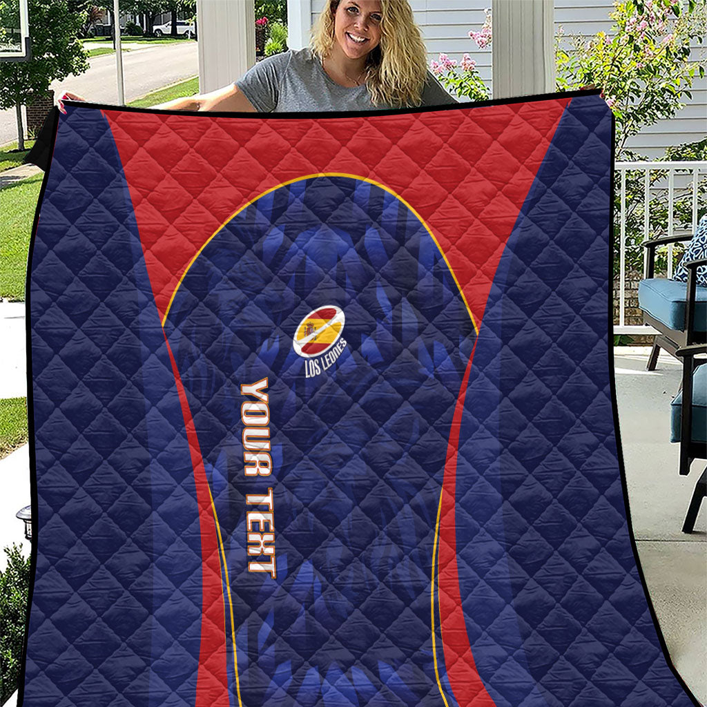Custom Spain Rugby 2026 Quilt Vamos Los Leones Blue Version