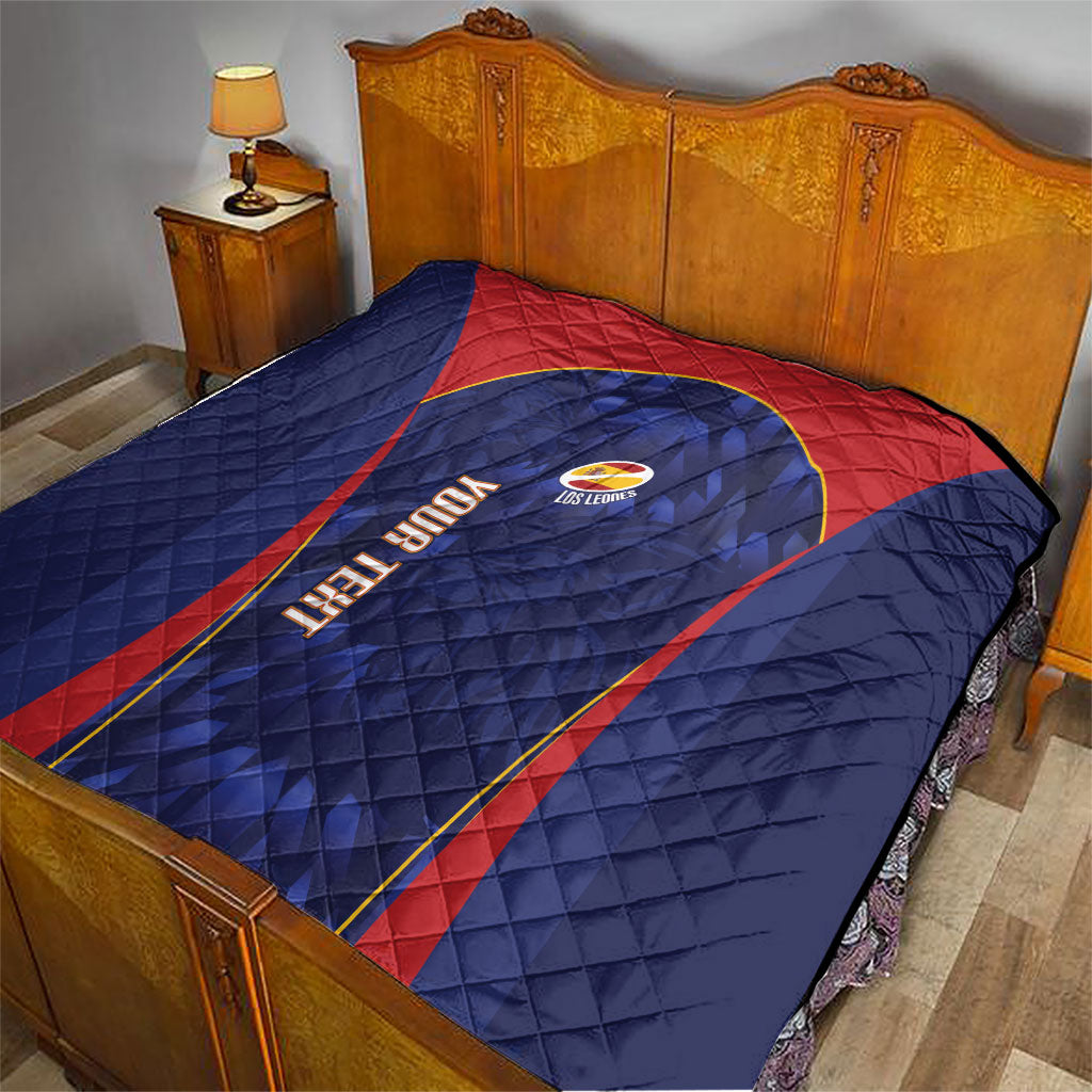 Custom Spain Rugby 2026 Quilt Vamos Los Leones Blue Version