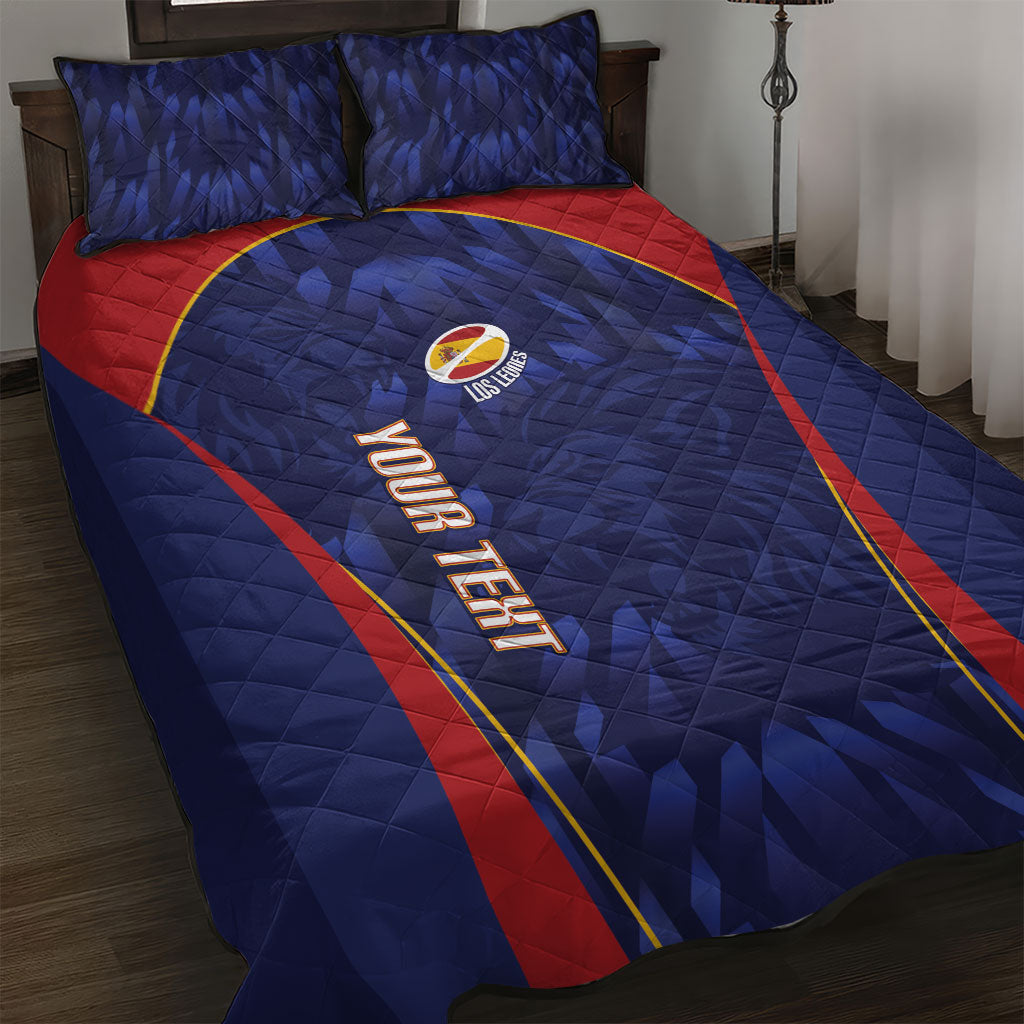 Custom Spain Rugby 2026 Quilt Bed Set Vamos Los Leones Blue Version