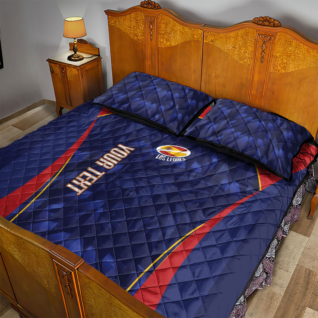 Custom Spain Rugby 2026 Quilt Bed Set Vamos Los Leones Blue Version