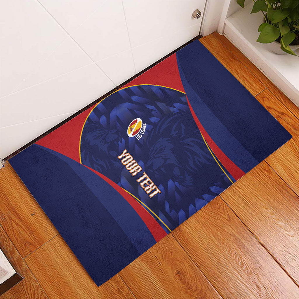 Custom Spain Rugby 2026 Rubber Doormat Vamos Los Leones Blue Version