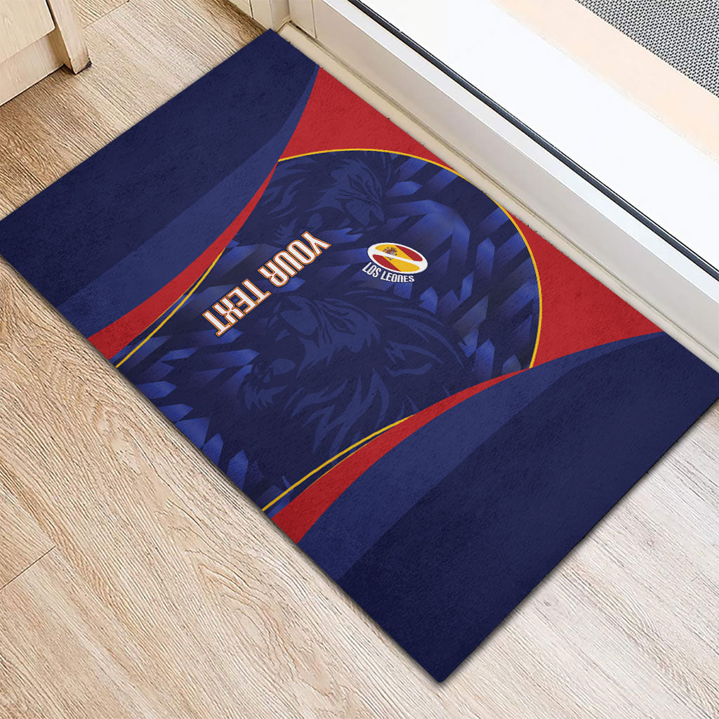 Custom Spain Rugby 2026 Rubber Doormat Vamos Los Leones Blue Version