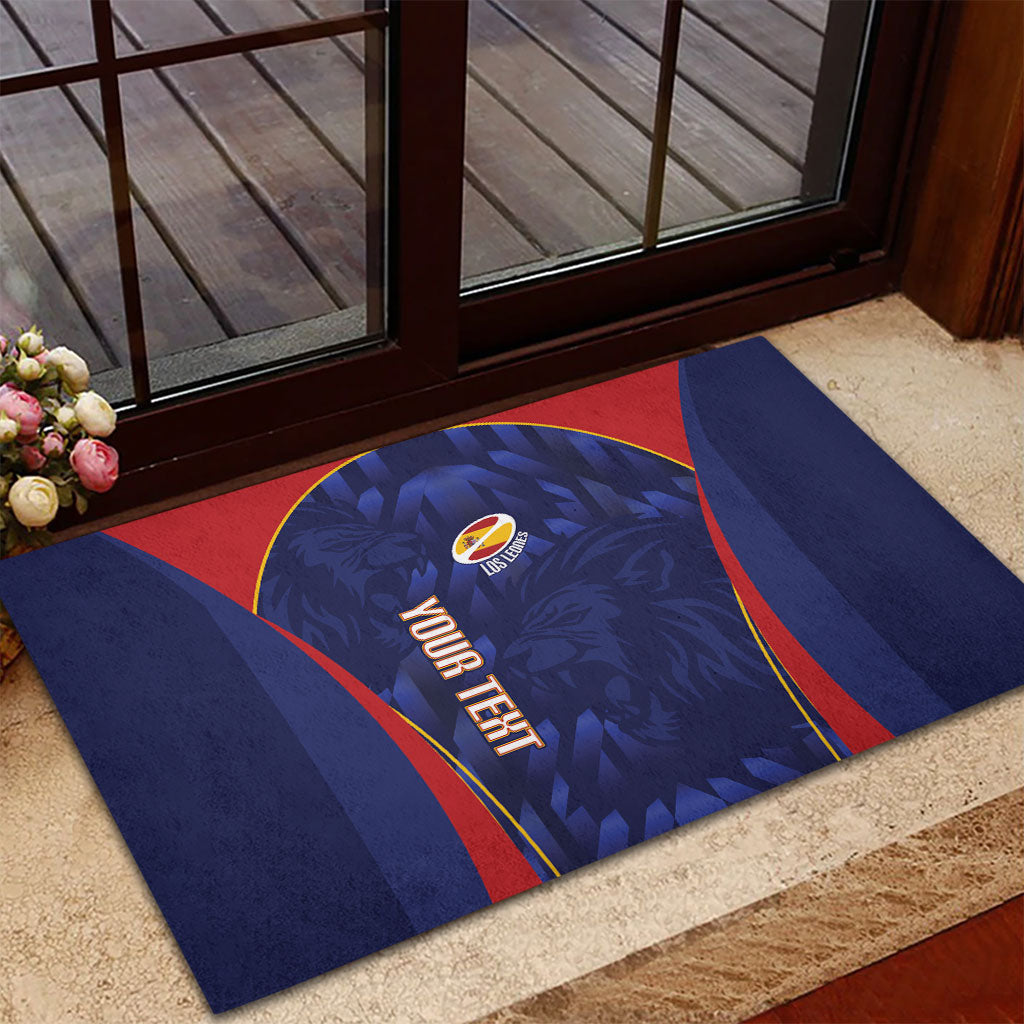 Custom Spain Rugby 2026 Rubber Doormat Vamos Los Leones Blue Version