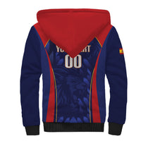 Custom Spain Rugby 2026 Sherpa Hoodie Vamos Los Leones Blue Version