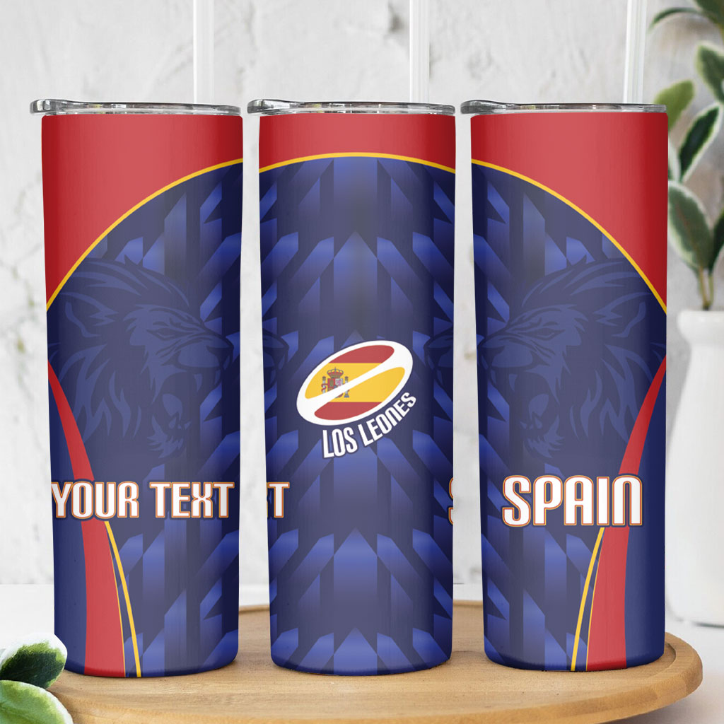 Custom Spain Rugby 2026 Skinny Tumbler Vamos Los Leones Blue Version