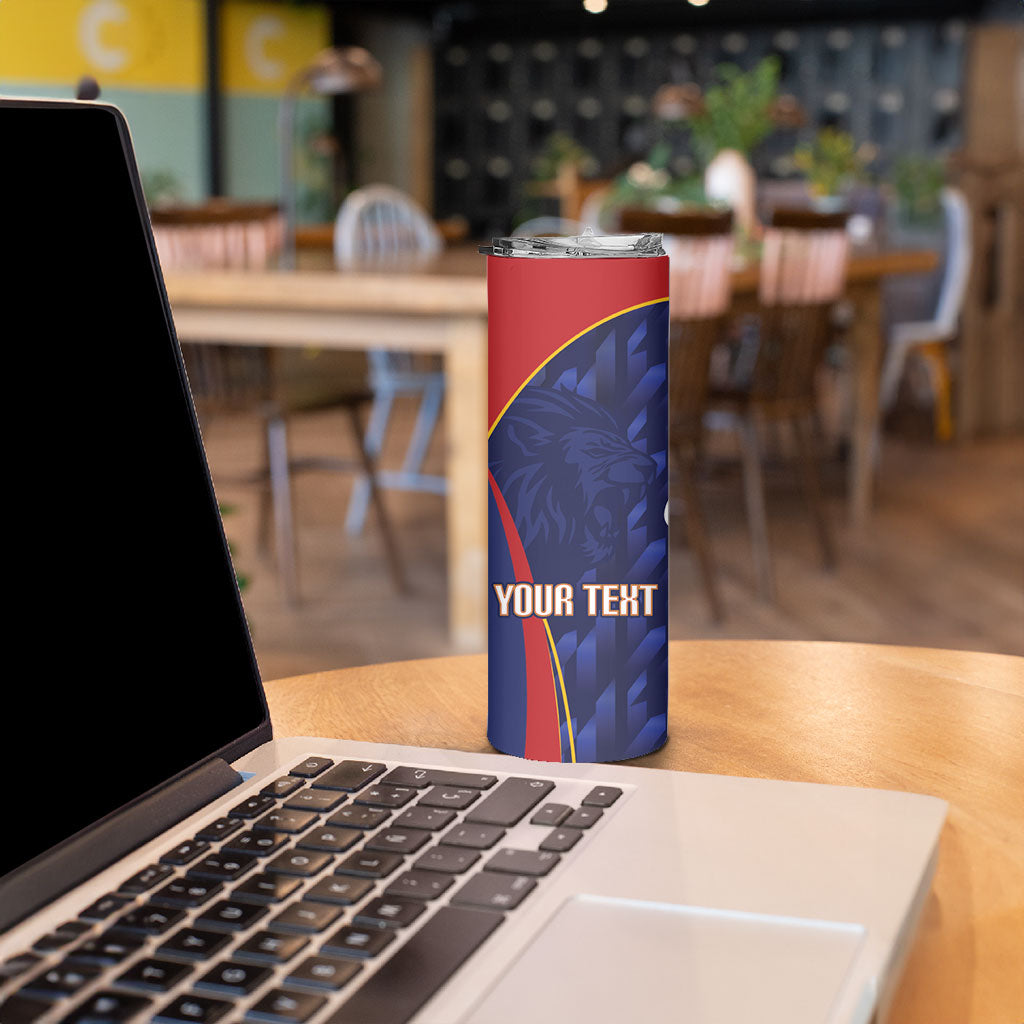 Custom Spain Rugby 2026 Skinny Tumbler Vamos Los Leones Blue Version
