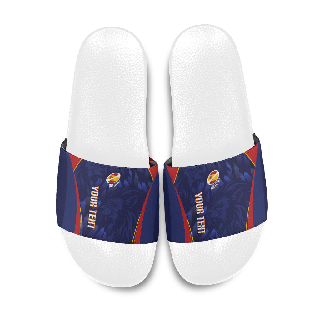 Custom Spain Rugby 2026 Slide Sandals Vamos Los Leones Blue Version