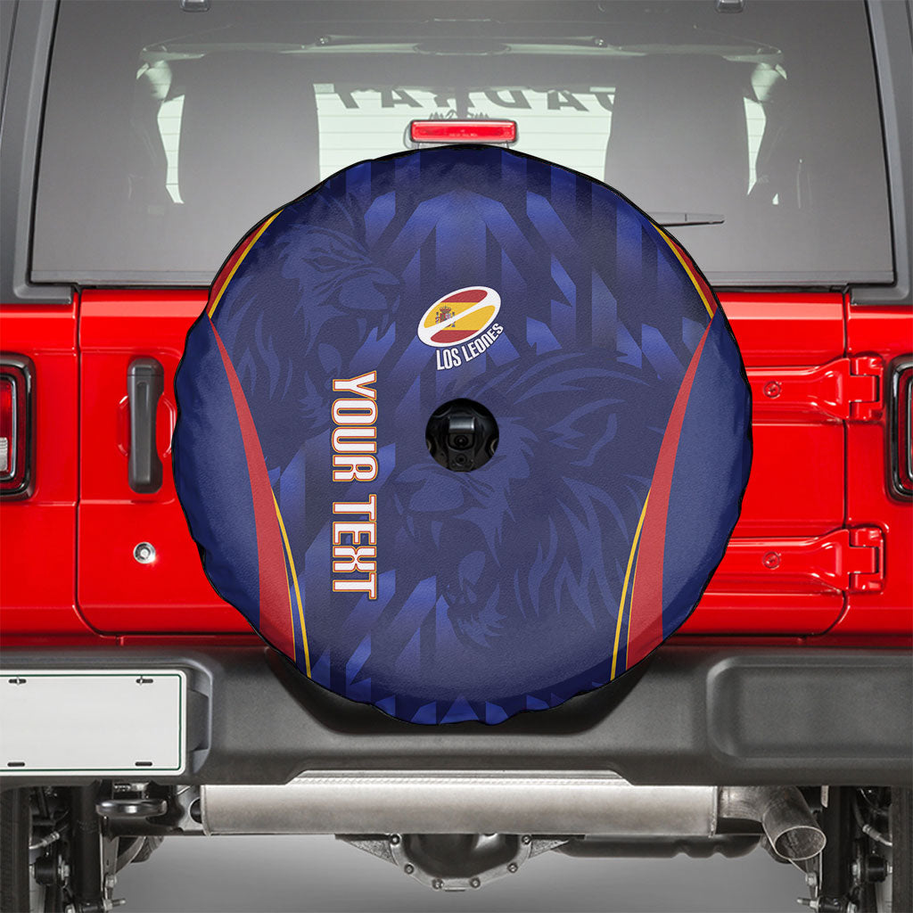 Custom Spain Rugby 2026 Spare Tire Cover Vamos Los Leones Blue Version